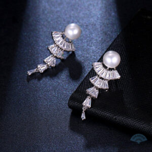 Boucles d'oreilles éventail perles élégantes