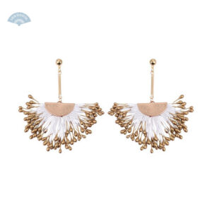 Boucles d'oreilles éventails Mizat, design raffiné en or