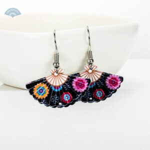 Boucles d'oreilles résine style éventail