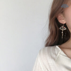 Boucles d'oreilles en forme d'éventail inspirées du Japon