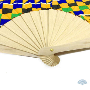 Éventail en wax, motif africain, artisanat ancien