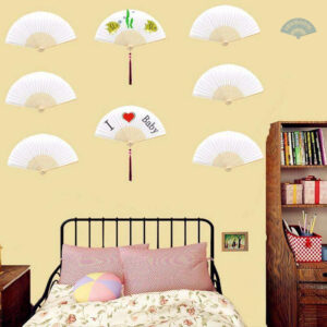 Lot de 10 éventails blancs à décorer pour vos projets créatifs