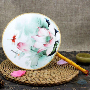 Éventail chinois rond Mitaki, élégant et décoratif