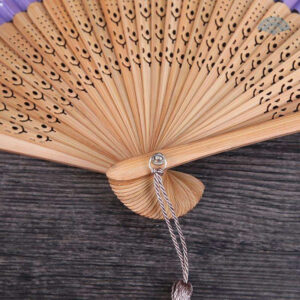 Éventail rose en soie, design traditionnel chinois