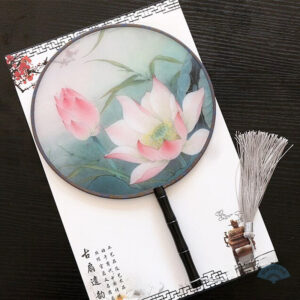 Éventail fleuri lotus japonais élégant