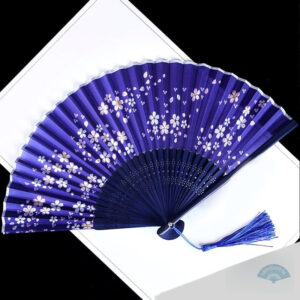 Éventail indigo élégant en design asiatique