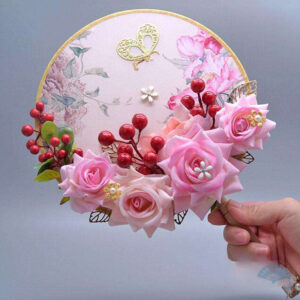 Éventail japonais décoratif pour cérémonie nuptiale