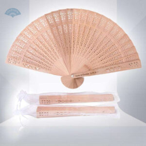 Éventails en bois pour mariage, lot de 50 pièces
