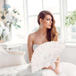 Éventail en dentelle pour mariage élégant