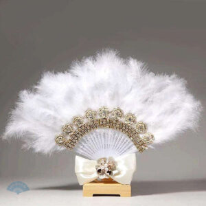 Éventail plume élégant pour mariage et événements spéciaux