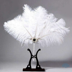 Éventail en plumes blanches élégant et léger