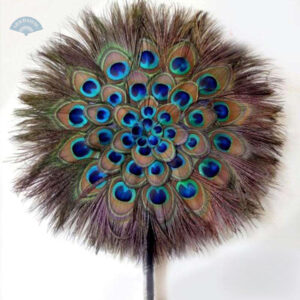 Éventail en plumes de paon élégant et coloré