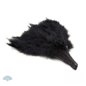 Éventail en plumes noires, accessoire de mode chic