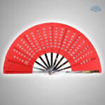 Eventail Tai Chi rouge élégant pour la pratique et la décoration
