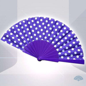 Éventail violet à pois élégant, style espagnol