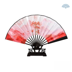 Éventail rose délicat, accessoire de mode asiatique incontournable