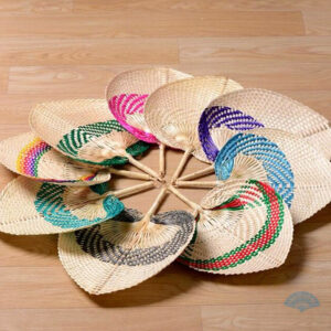 Éventails feuilles de palmiers tressées, lot de 50 pièces