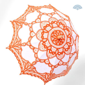 Ombrelle en dentelle orange élégante pour une touche vintage