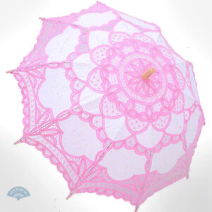 Ombrelle dentelle rose élégante pour protection solaire