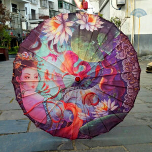 Ombrelle japonaise geisha, accessoire traditionnel élégant