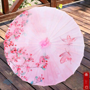 Ombrelle japonaise rose élégante et raffinée